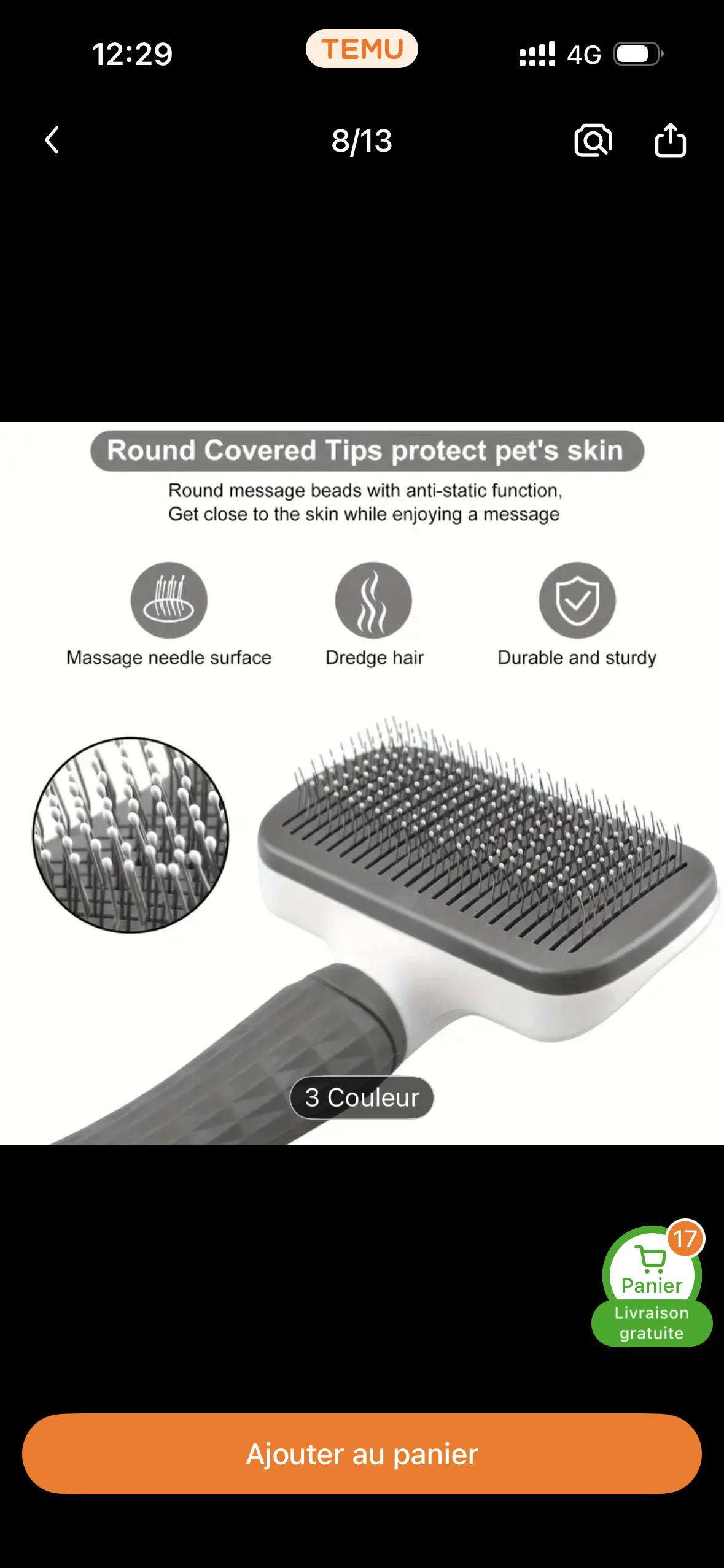 Brosse de toilettage